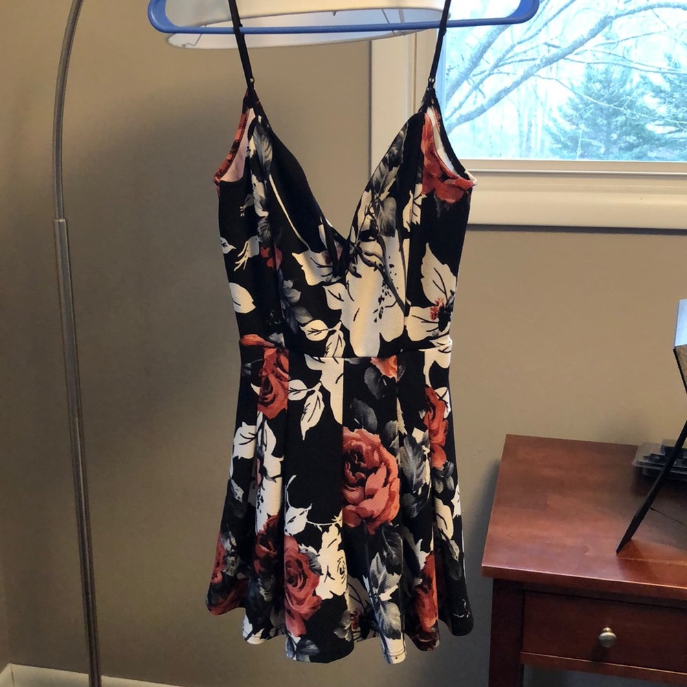 Navy floral Romper from Charlotte Russe.